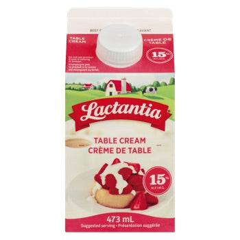 LACTANTIA, CRÈME DE TABLE 15%, 473Ml