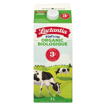 LACTANTIA LAIT BIOLOGIQUE 3.8%  2 L