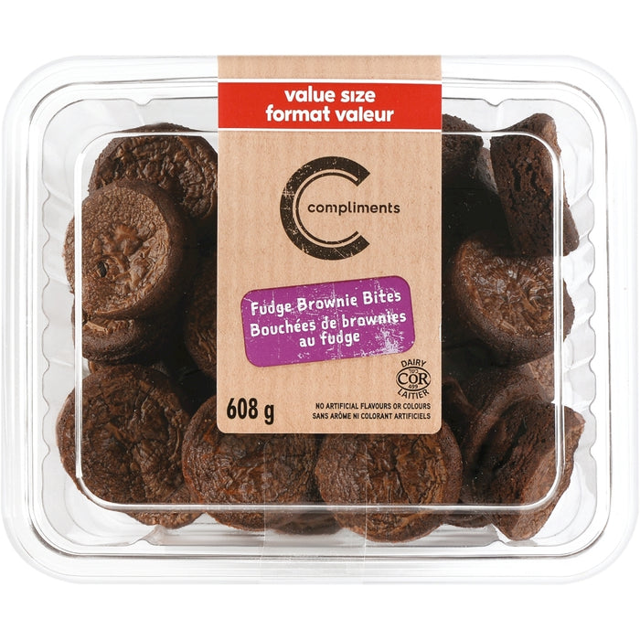 COMPLIMENTS, BOUCHÉES DE BROWNIES AU FUDGE, 608 G