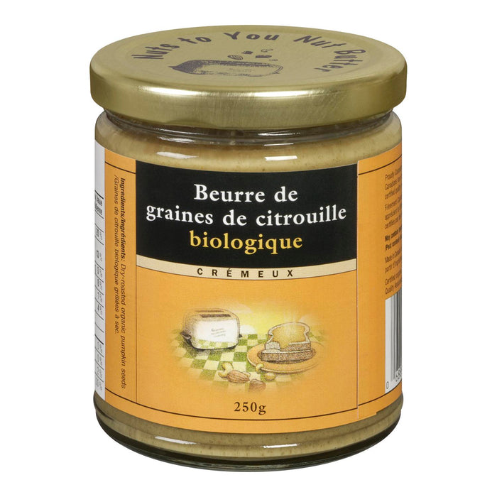 NUTS TO YOU NUT BUTTER BEURRE GRAINES DE CITROUILLE CREMEUX BIOLOGIQUE, 250 G