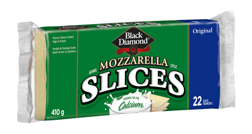 BLACK DIAMOND, MOZZARELLA EN TRANCHES, 410 G