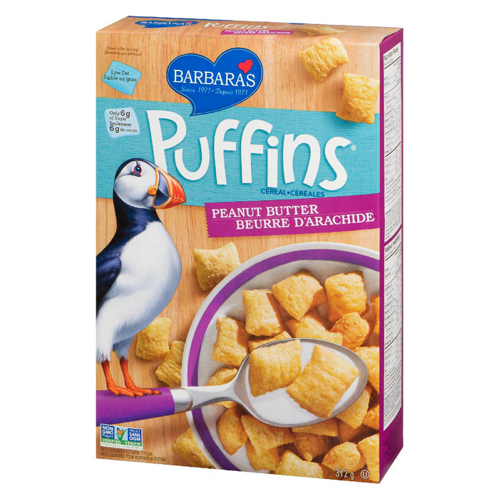 PUFFINS, CEREALES BEURRE DARACHIDE, 312 G