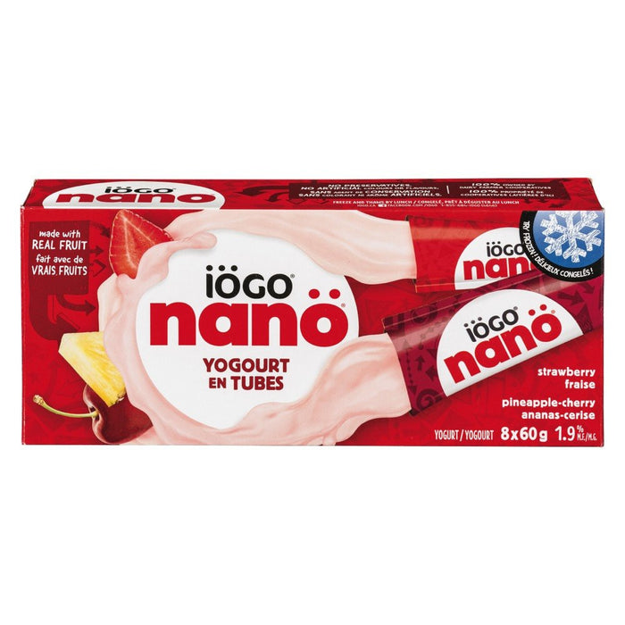 IOGO YOGOURT 2.5% DUO FRAISE ANANAS  8X60 G