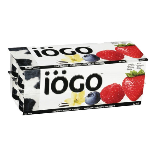 IOGO YOGOURT FRAISE FRAMBOISE BLEUET VANILLE 1.5% 16x100 G