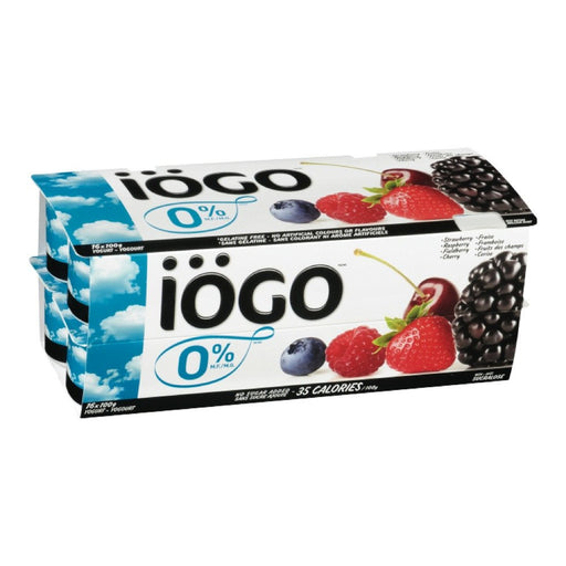 IOGO YOGOURT FRAISE FRAMBOISE CERISE 0% 16x100 G