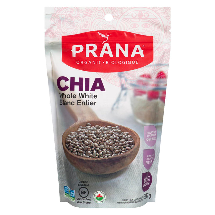 PRANA CHIA ENTIER BLANC BIOLOGIQUE, 300 G
