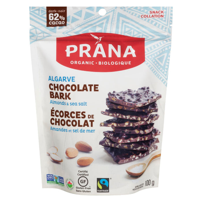PRANA COLLATION ECORCES CHOCOLAT AMANDES SEL MER BIOLOGIQUE, 100 G