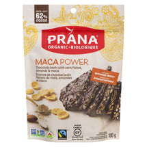 PRANA MACA POWER CHOCOLATE BARKS, 100G