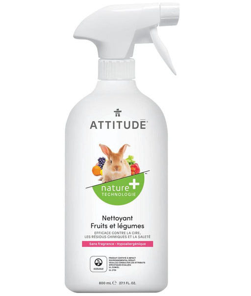 ATTITUDE, NETTOYANT POUR FRUITS ET LÉGUMES, 800 ML