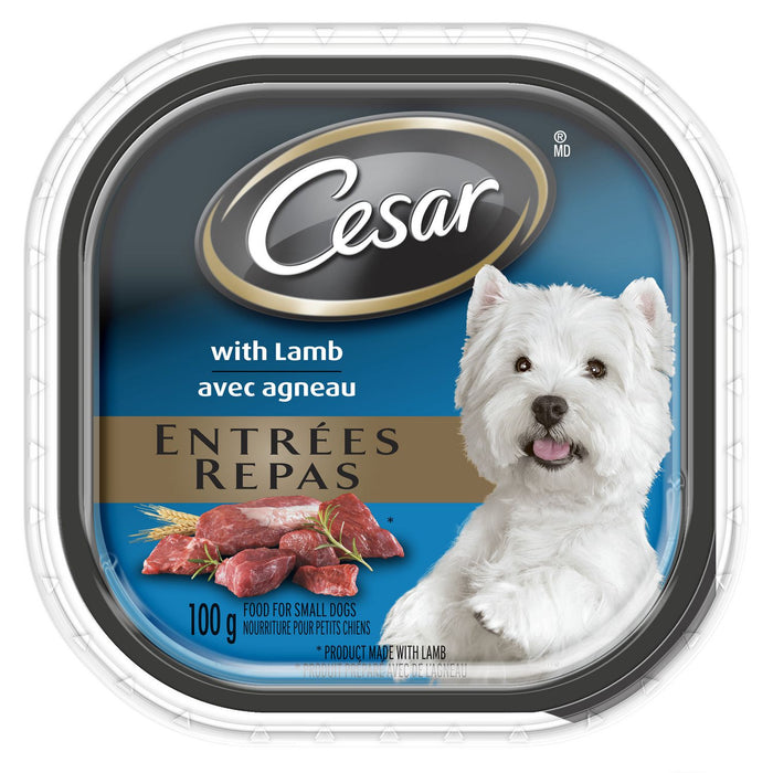 CESAR, REPAS POUR CHIENS AVEC AGNEAU, 100 G