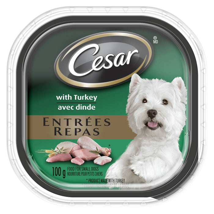 CESAR, REPAS POUR CHIENS AVEC DINDE, 100 G