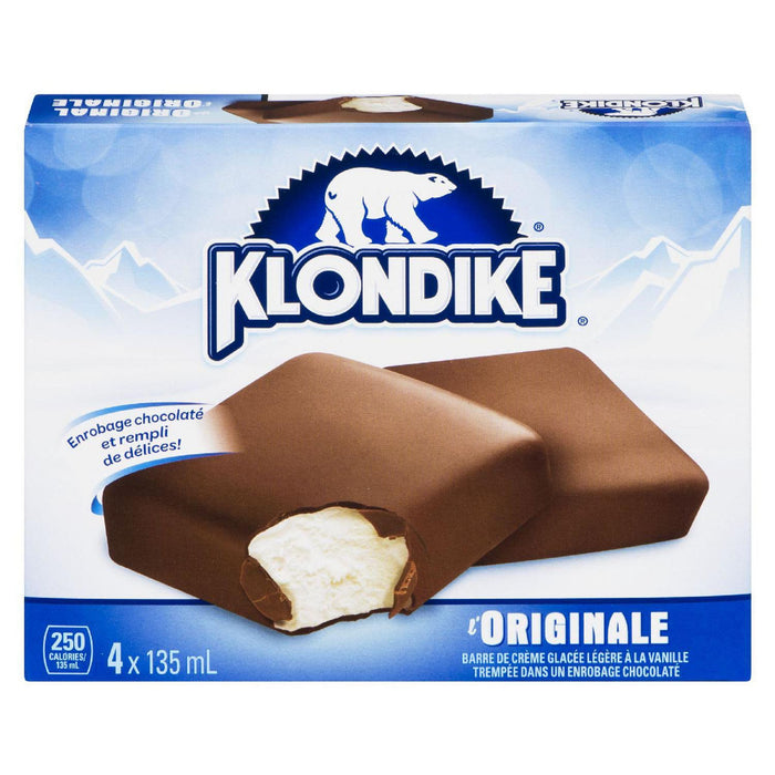 KLONDIKE, CHOCOLATE COATED VANILLA ICE CREAM, 4X135 ML