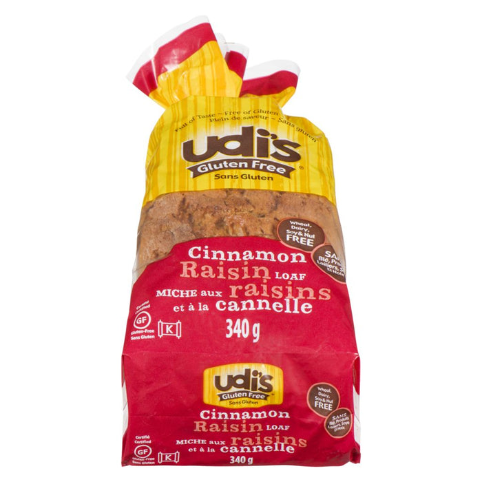 UDI'S, RAISIN AND CINNAMON LOAF, 340 G