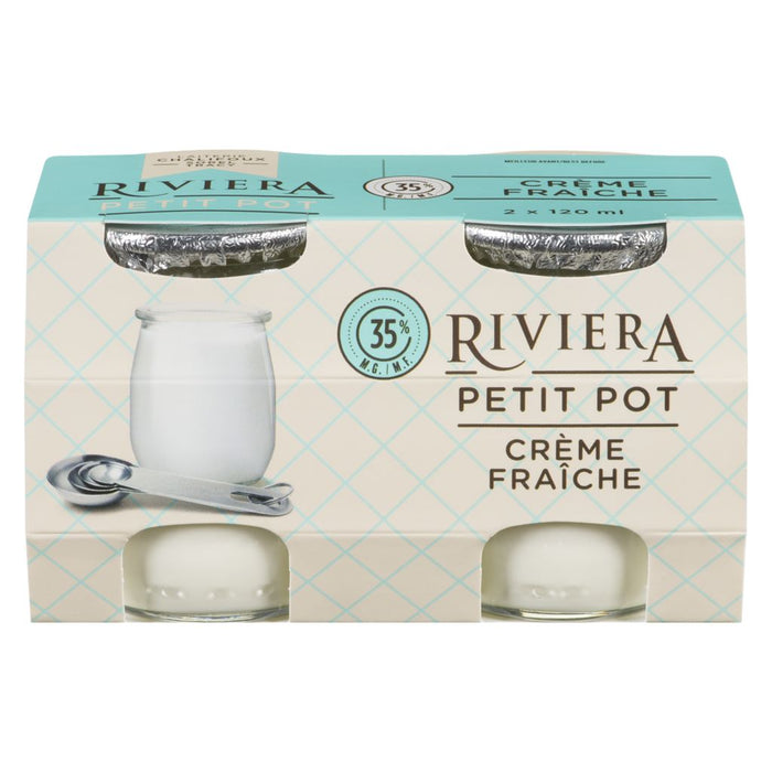 RIVIERA, CRÈME FRAÎCHE 35% PETIT POT, 2X120 ML