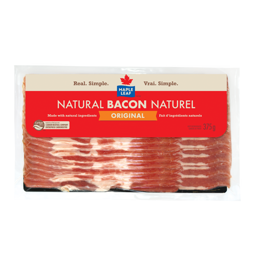 MAPLE LEAF, NATURAL BACON, 375 G