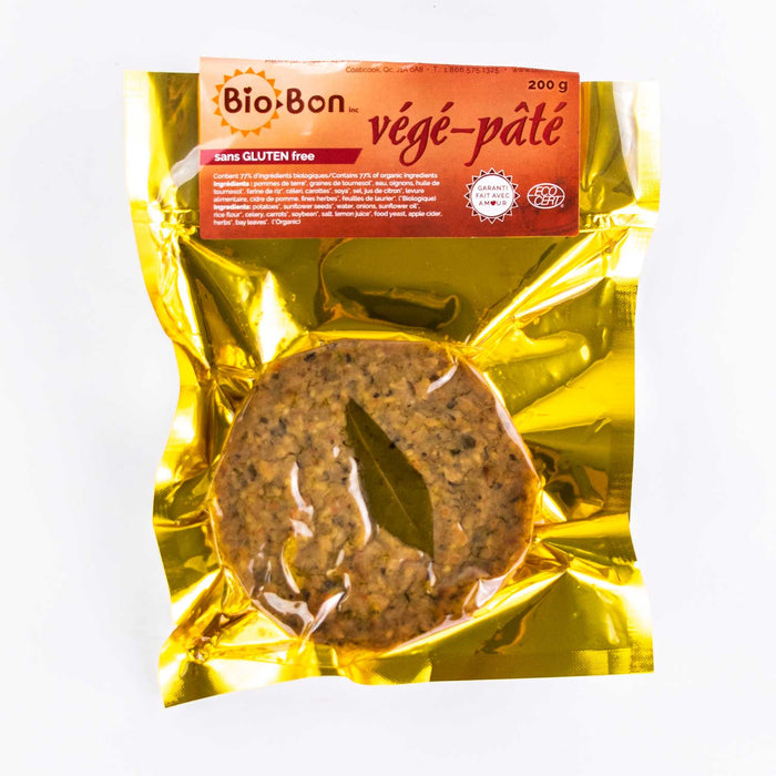 BIO BON, VÉGÉ-PÂTÉ SANS GLUTEN BIOLOGIQUE, 200 G