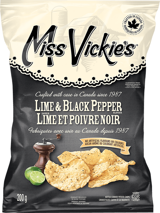 MISS VICKIE'S, CROUSTILLES LIME & POIVRE NOIR, 200 G