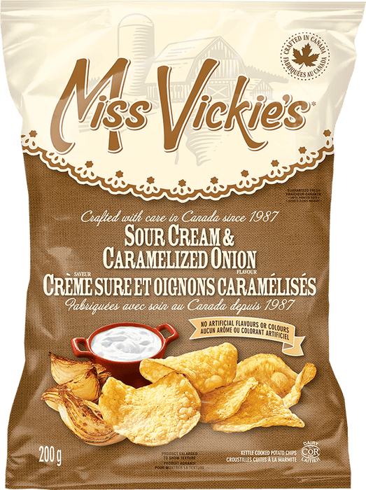 MISS VICKIE'S, CRÈME SURE ET OIGNONS CARAMÉLISÉS, 200 G