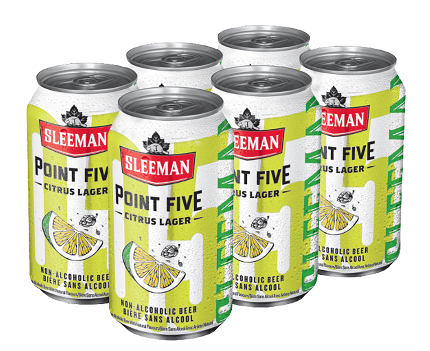 SLEEMAN, BIÈRE POINT FIVE CITRUS LAGER SANS ALCOOL, 6 X355 ML