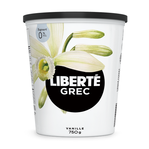 LIBERTÉ, YOGOURT GREC 0% VANILLE, 750 G