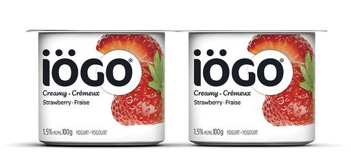 IOGO, CRÉMEUX 1.5% FRAISE, 4X100 G