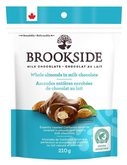 BROOKSIDE, MILK CHOCOLATE COATED ALMONDS, 210 G