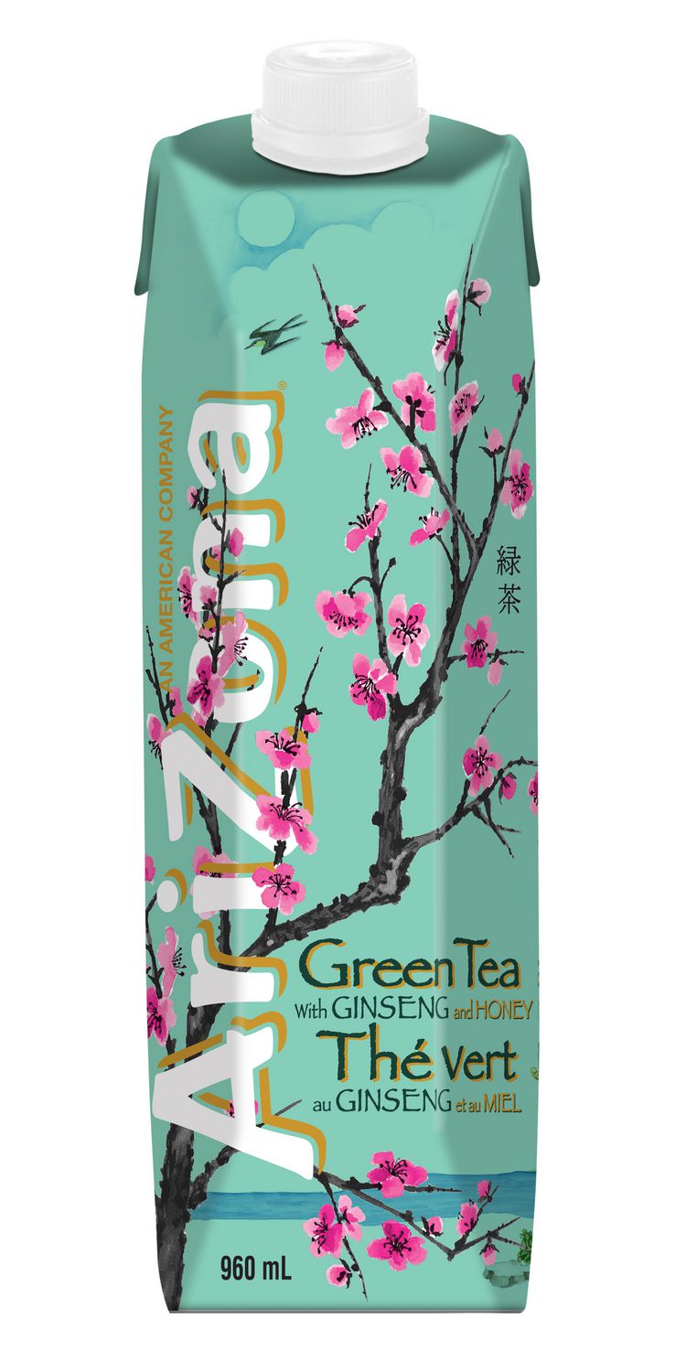 ARIZONA, GREEN TEA WITH GINSENG AND HONEY, 960ML — Marché Nuvo