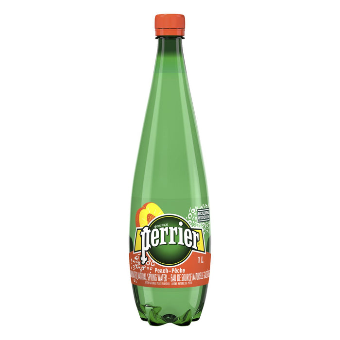 PERRIER, PEACH CARBONATED SPRING WATER, 1 L
