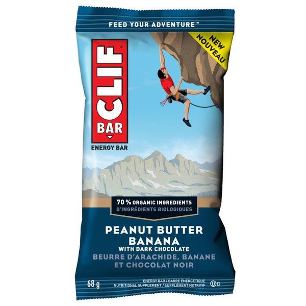 CLIF BAR, BARRE ÉNERGÉTIQUE BEURRE D'ARACHIDE BANANE & CHOCOLAT NOIR, 68 G