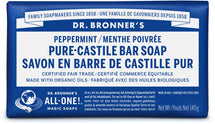 DR. BRONNER'S, SAVON DE CASTILLE BARRE MENTHE POIVRÉE, 144 G