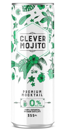 CLEVER MOCKTAILS, ALCOHOL-FREE MOJITO, 355 ML