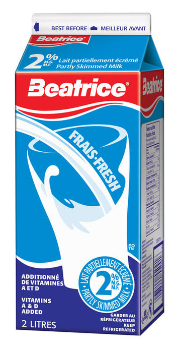 BEATRICE MILK, 2%, 2 L