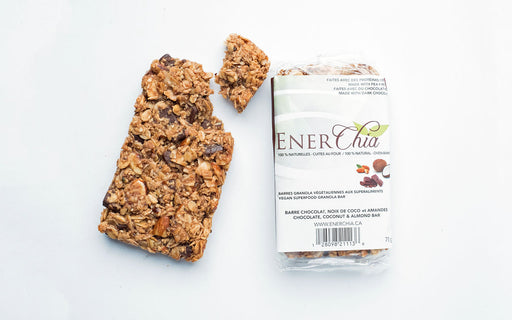 ENERCHIA, BARRE AUX CHOCOLAT COCO ET AMANDES, 75 G