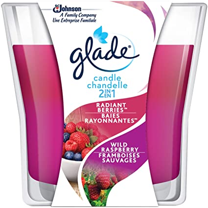 GLADE, CHANDELE 2-EN-1 BAIES RAYONNANTES ET FRAMBOISES SAUVAGES, 1 UNITÉ