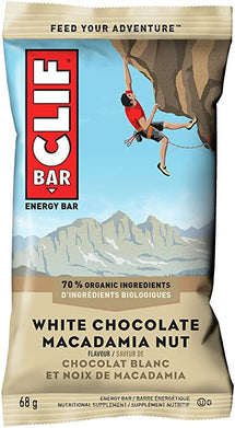 CLIF BAR, BARRE ÉNERGÉTIQUE CHOCOLAT BLANC & NOIX DE MACADAMIA, 68 G