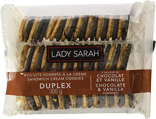 LADY SARAH, BISCUITS DUPLEX FOURRÉS À LA CRÈME, 300G