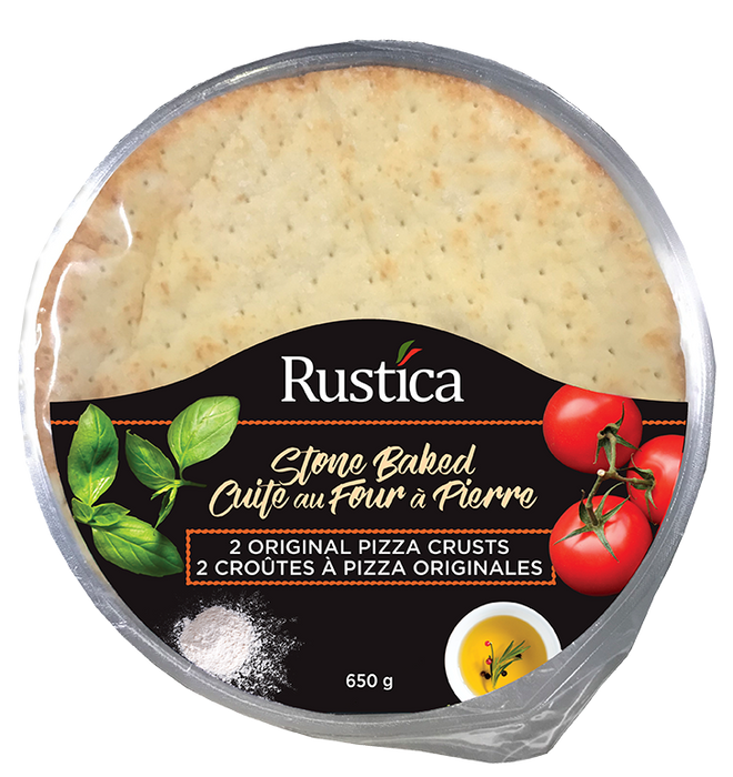 RUSTICA, 2 CROÛTES À PIZZA 12" CUITE AU FOUR À PIERRE, 650G