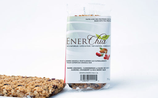ENERCHIA, BARRE AUX AMANDES CANNEBERGES ET BAIES DE GOJI, 75 G