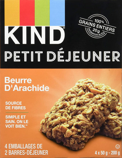 KIND, BARRE PETIT DÉJEUNER BEURRE D'ARACHIDE, 200G