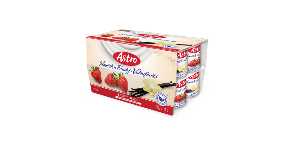 ASTRO, VELOUFRUITS VANILLE FRAISES, 12X100 G