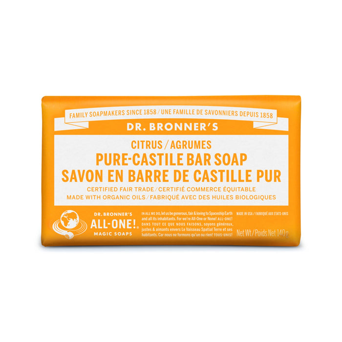 DR. BRONNER'S, SAVON DE CASTILLE BARRE AGRUMES, 146 G