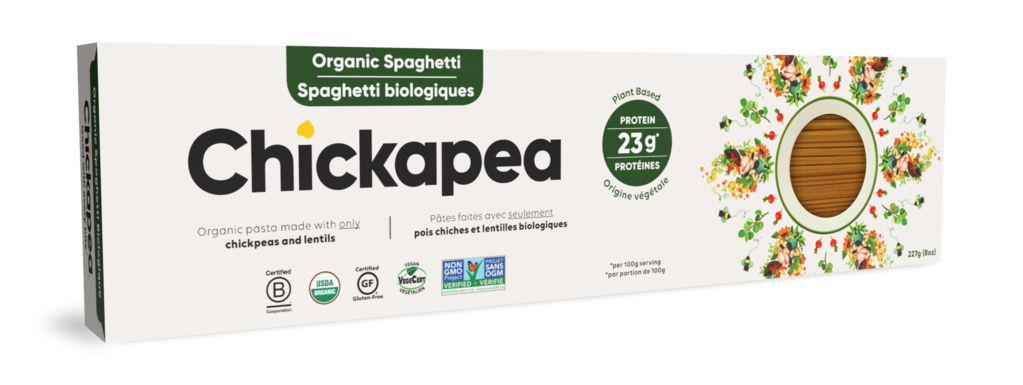 CHICKAPEA, PÂTES SPAGHETTI AUX POIS CHICHES ET LENTILLES BIOLOGIQUE, 227G