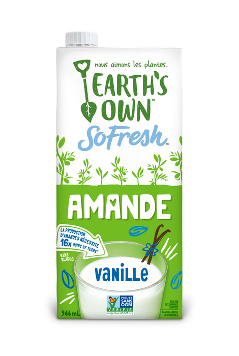 EARTH'S OWN, BOISSON AUX AMANDES VANILLE, 946 ML