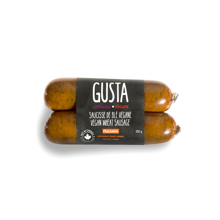 GUSTA, ITALIANA SAUCISSE DE BLÉ VÉGANE, 350G