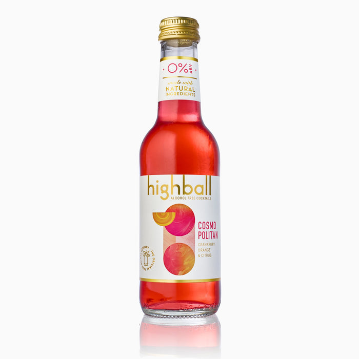 HIGHBALL, COSMOPOLITAN COCKTAIL SANS ALCOOL 0%, 250 ML