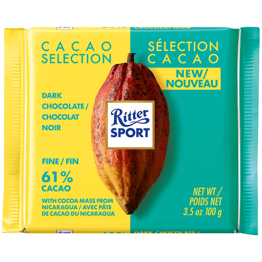 RITTER SPORT, CHOCOLAT NOIR DU NICARAGUA 61%, 100 G