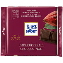 RITTER SPORT, CHOCOLAT NOIR 50%, 100 G
