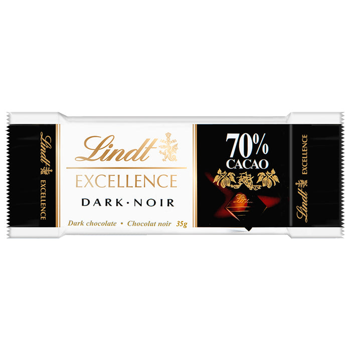 LINDT, EXCELLENCE CHOCOLAT NOIR 70%, 35 G