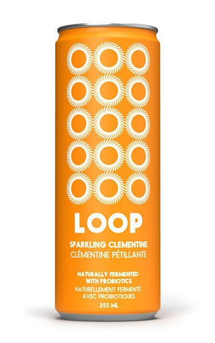 LOOP. SODA PROBIOTIQUE CLÉMENTINE PÉTILLANT, 355 ML
