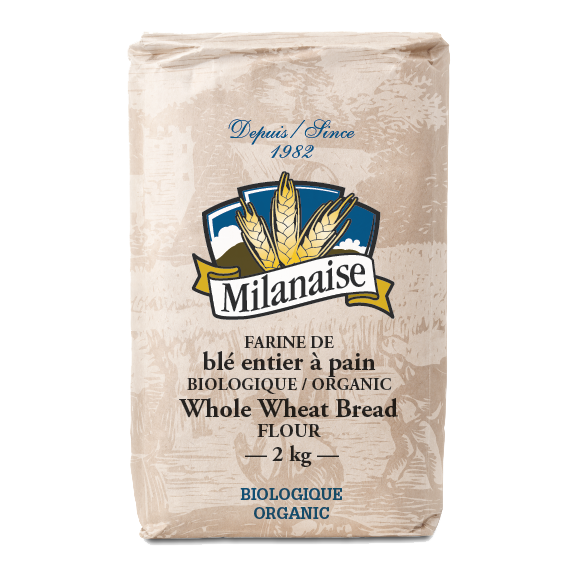 MILANAISE, FARINE DE BLÉ ENTIER À PAIN BIOLOGIQUE, 2KG